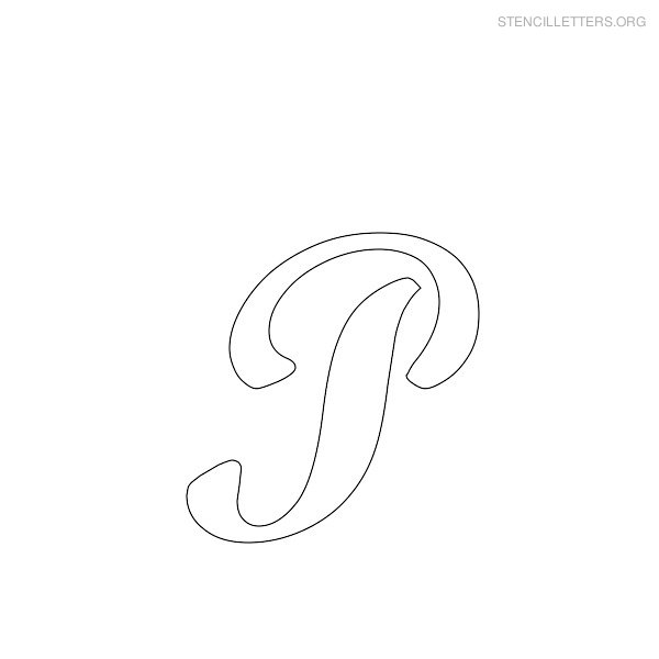 Stencil Letter Cursive P