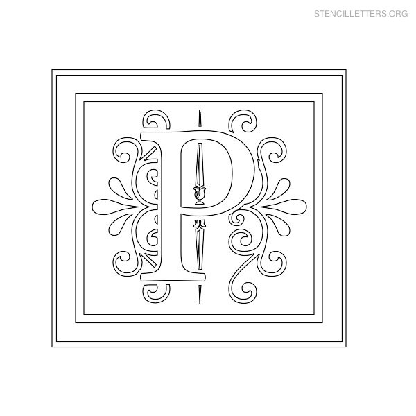 Stencil Letter Decorative P