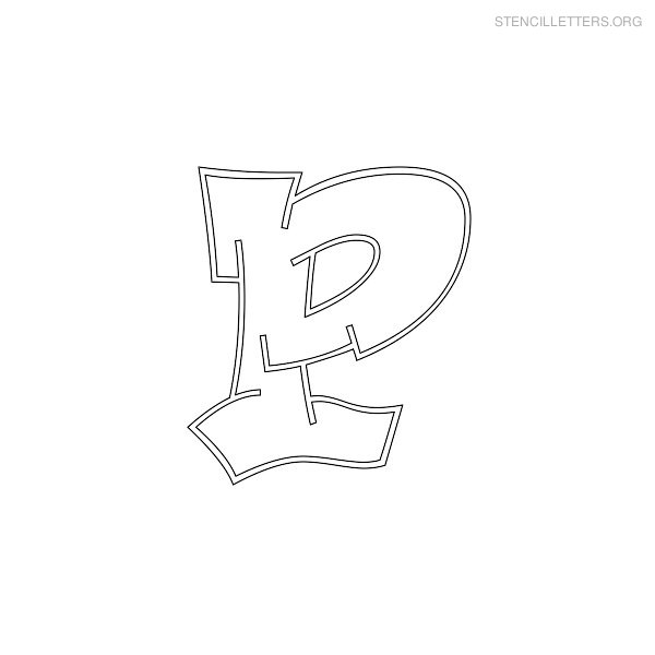 Stencil Letter Graffiti P