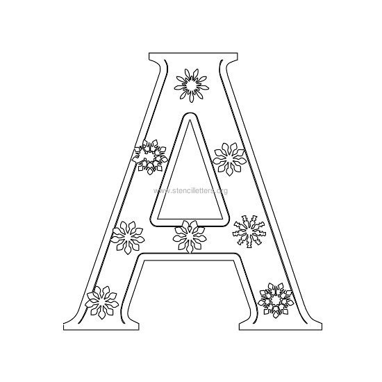 christmas stencil letter a
