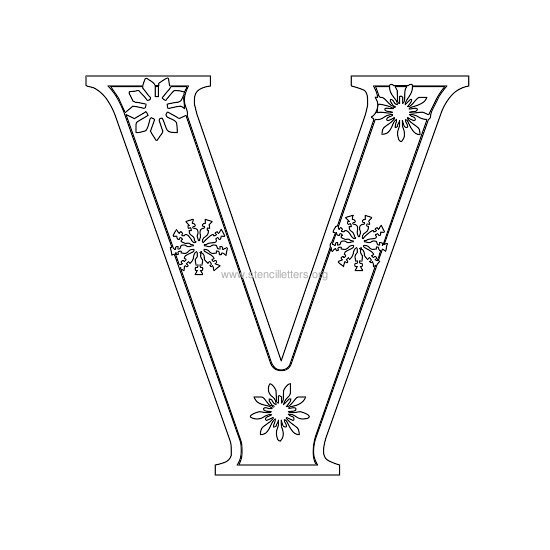 christmas stencil letter v