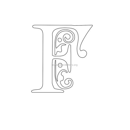 floral wall stencil letter f