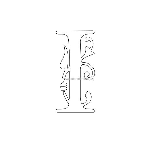 floral wall stencil letter i