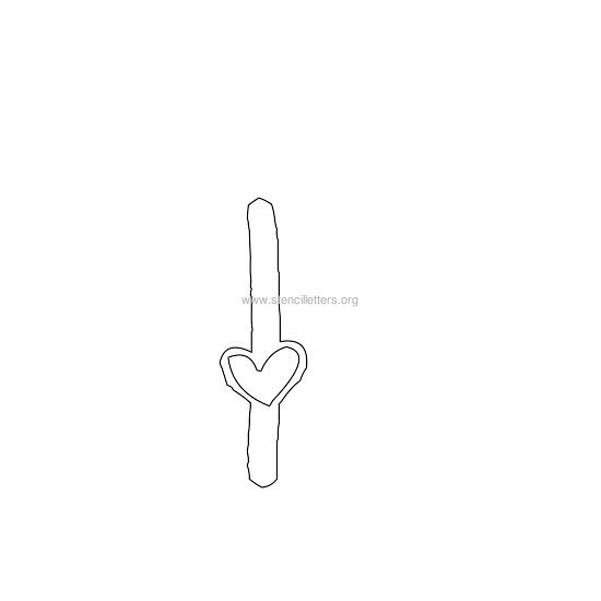 heart design stencil letter l
