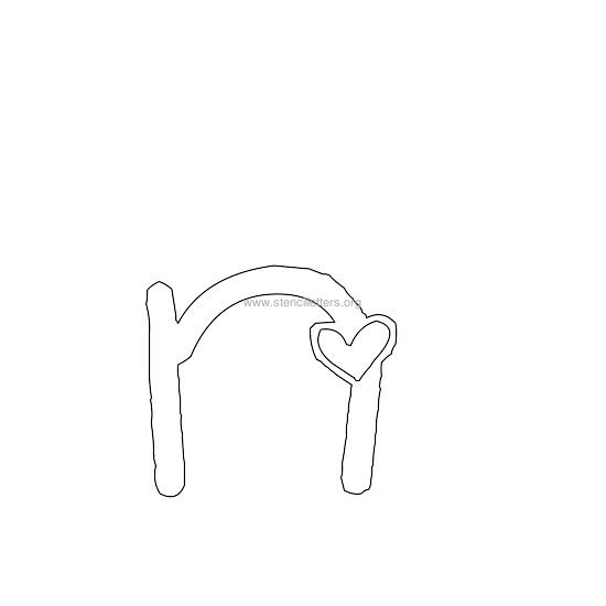 heart design stencil letter n