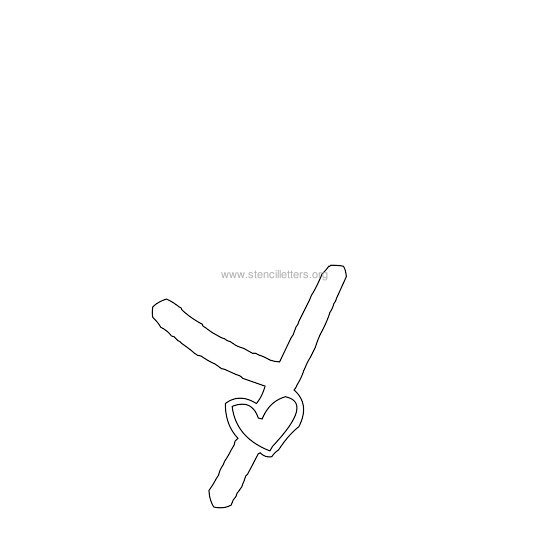 heart design stencil letter y