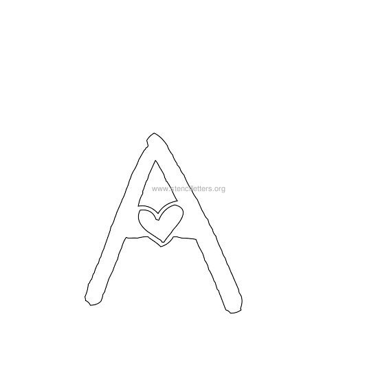 heart design stencil letter a