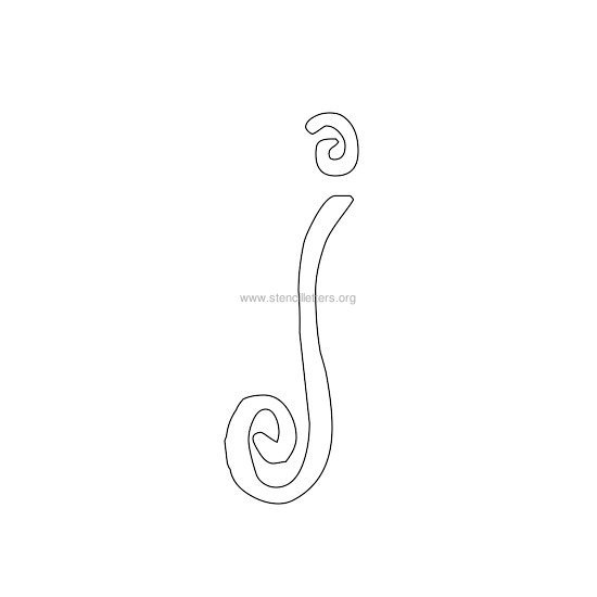 lowercase scrapbooking stencil letter j