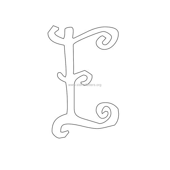 uppercase scrapbooking stencil letter e