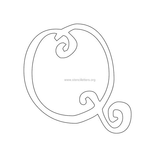 uppercase scrapbooking stencil letter q