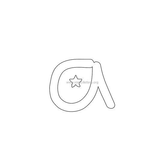 star design stencil letter a