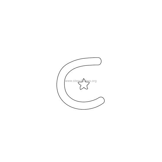 star design stencil letter c