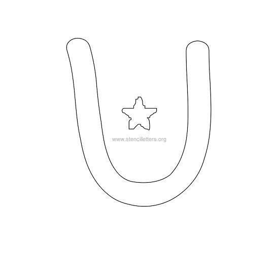 star design stencil letter u