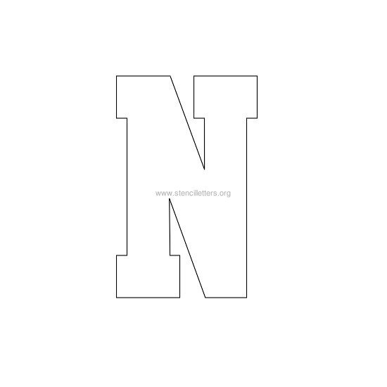 varsity stencil letter n