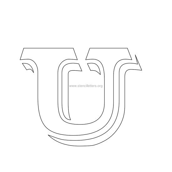 victorian stencil letter u