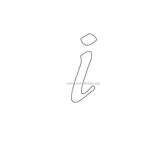 lowercase calligraphy wall stencil letter i