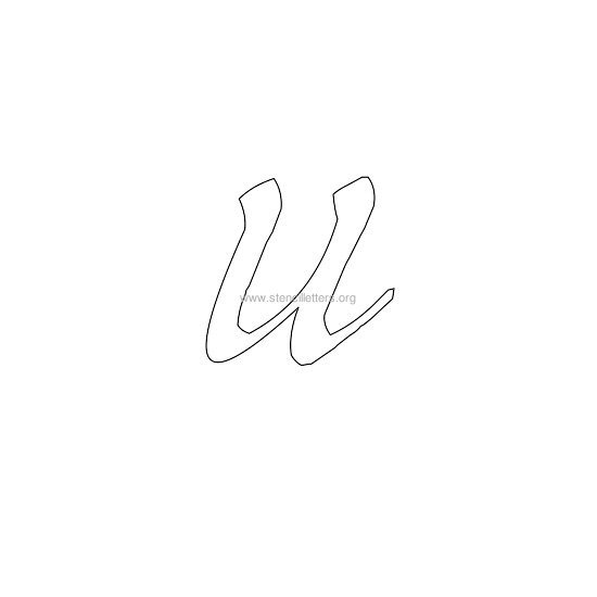 lowercase calligraphy wall stencil letter u