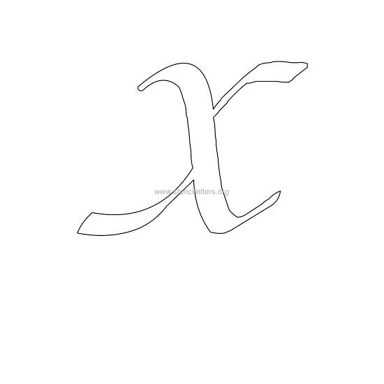 uppercase calligraphy wall stencil letter x
