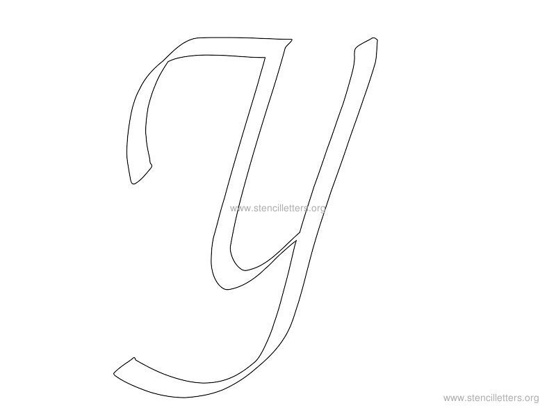 cursive wall stencil letter y