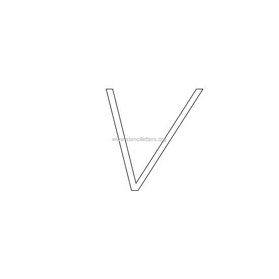 lowercase italic wall stencil letter v
