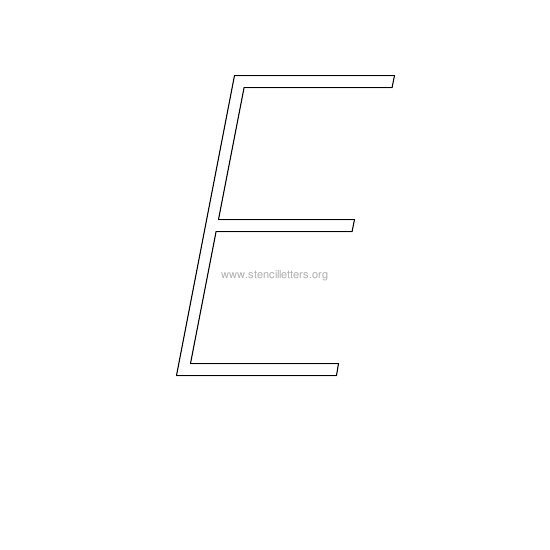 uppercase italic wall stencil letter e