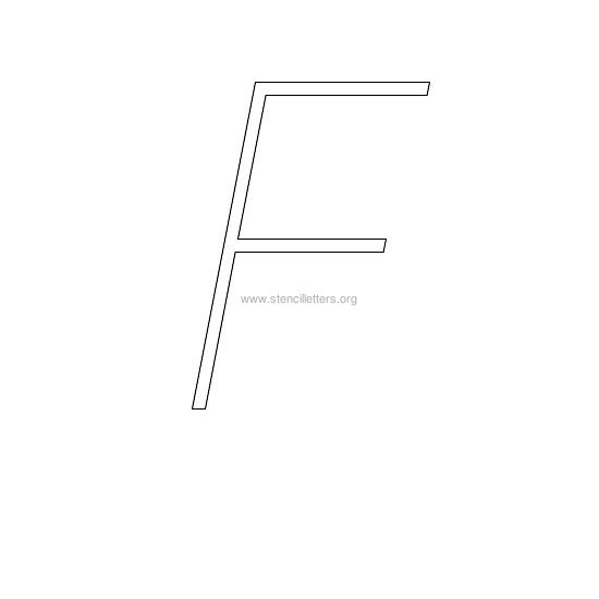 uppercase italic wall stencil letter f