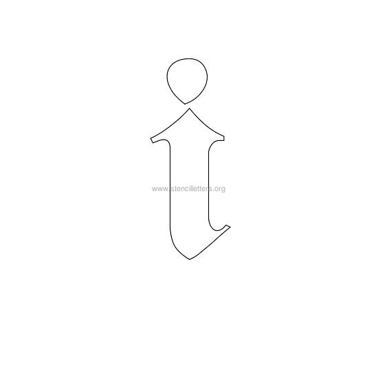 lowercase old-english wall stencil letter i