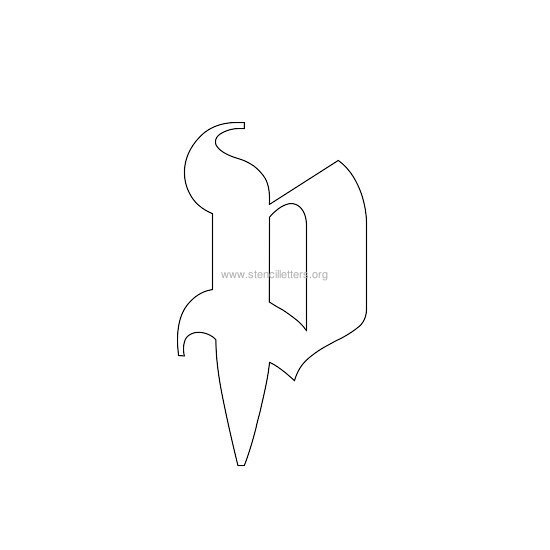 lowercase old-english wall stencil letter p