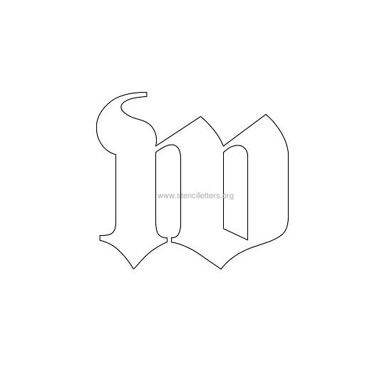 lowercase old-english wall stencil letter w