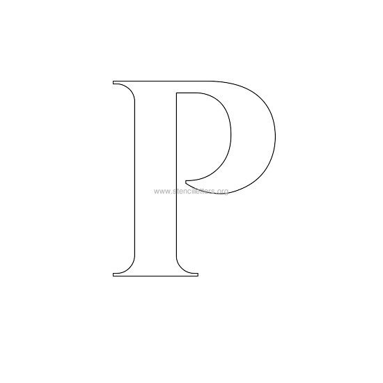 roman wall stencil letter p