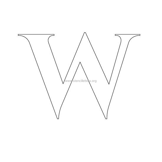 roman wall stencil letter w