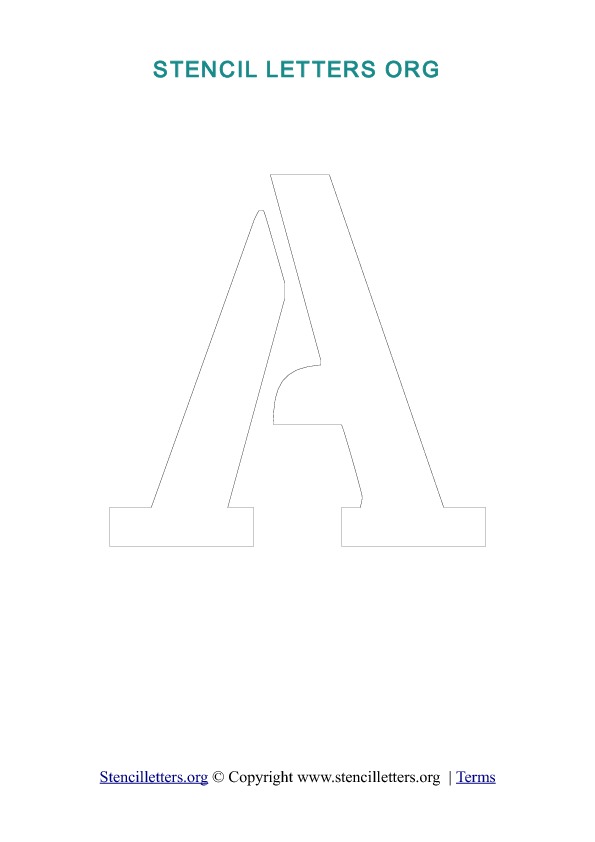 A-Z Printable Alphabet Letter Stencils in PDF - Free Stencil Templates - Style 1 Outline Letters