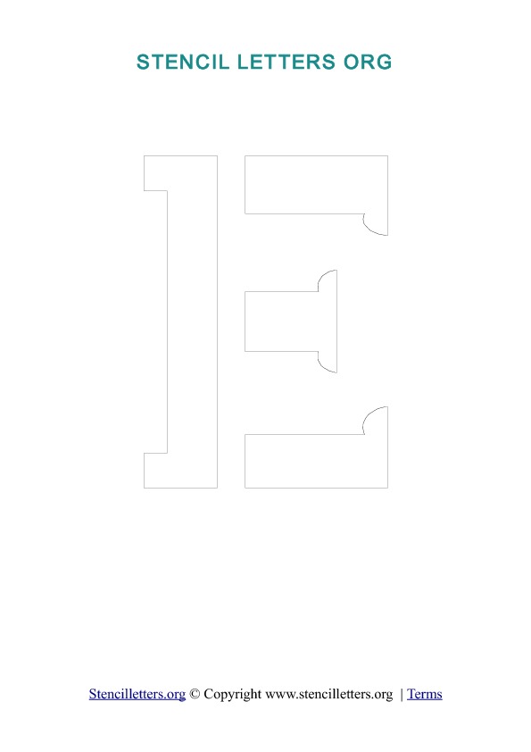 PDF Stencil Template Outline E PDF Stencil Template Outline E