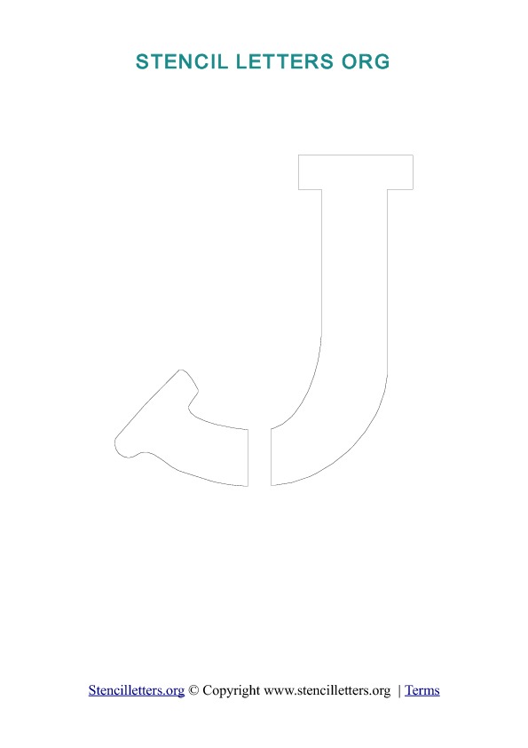 PDF Stencil Template Outline J PDF Stencil Template Outline J