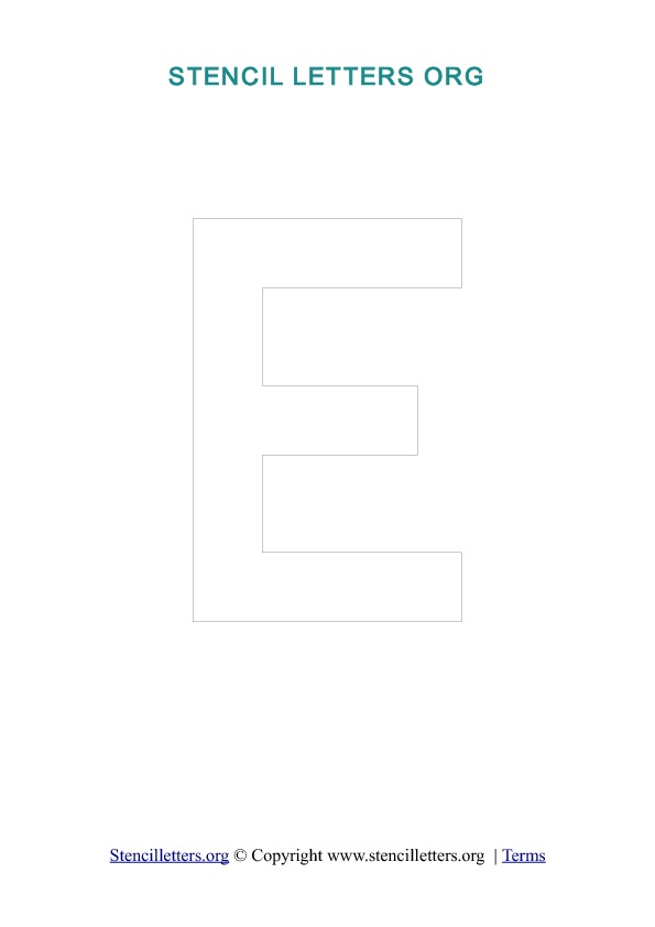PDF Stencil Template Outline E PDF Stencil Template Outline E