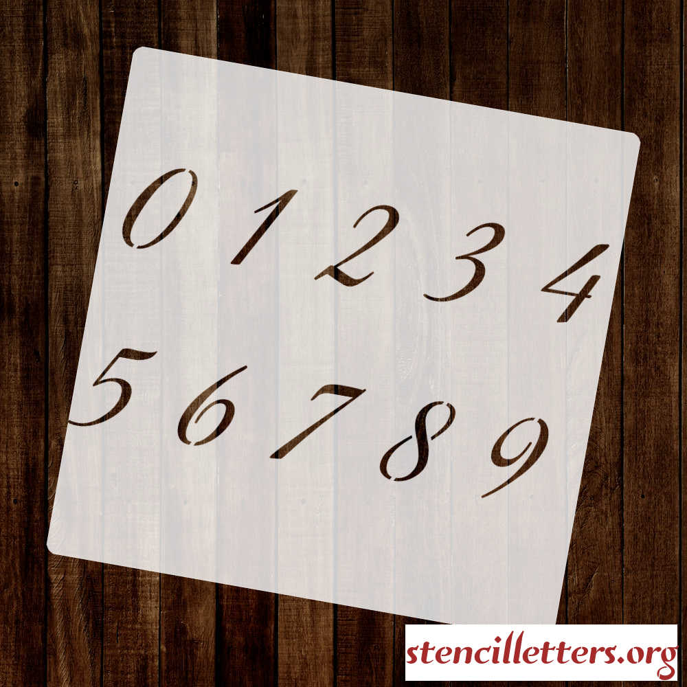 STYLISH in CALLIGRAPHY number stencil