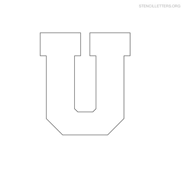 Stencil Letter Block U