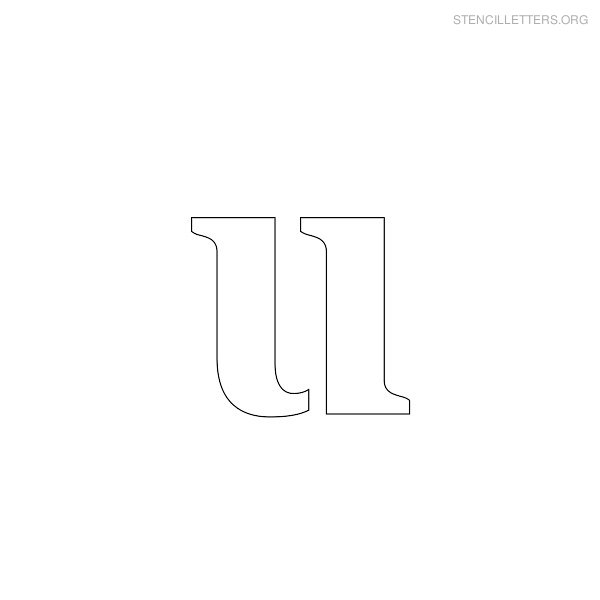 Stencil Letter Lowercase U